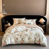 Qfdian 600TC Egyptian Cotton Flowers Butterfly Print Bedding Set Single Double Queen King Size Duvet cover Set Bed Sheet Pillowcases