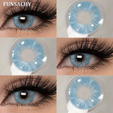 Qfdian  2pcs Colorcon Contact Lenses Gray Pupils for Eyes Fashion Color Contact Lenses Eye Makeup Beauty Cosmetics Blue Lenses