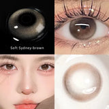 Qfdian  2pcs 10 Tone Natural Pupil Eye lens Color Contact Lenses for Eyes Beauty Natural Eyes Brown Contact Lens Gray Lens