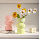 Qfdian  European Retro Glass Vase Water Nourishing Flower Arrangement Container Desktop Dining Table Flower Arrangement Vase Decoration