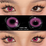 Qfdian 1 Pair Cosplay White Colored Contact Lenses Black Lenses Halloween Beauty Makeup Lens Vampire Red Lenses Anime Colorcon