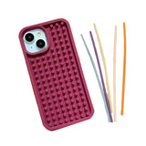 Qfdian Funny Sensory Activity Board Silicone Decompression Phone Case For iPhone 16 15 14 13 12 11 Pro Max Soft Back Cover