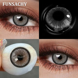 Qfdian  1 Pair Dark Brown Color Contact Lenses for Eyes New Natural Black Lens 14.5mm Big Diameter Eye Contacts Cosmetic Yearly