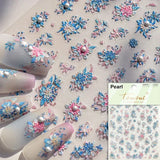 Qfdian Hipster Pure White Flowers Rose Spring Lily Peony Camellia Daisy Jelly Cherry Blossom Magnolia Nail Art Stickers Manicure Decals