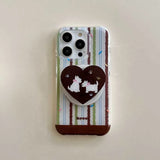 Qfdian Cute Dog Stand holder Phone Case Stripe For Iphone 17Pro 17 16ProMax 13 14 15 16 Pro Max 16Pro 15ProMax 15Pro 14Pro Cover Fundas