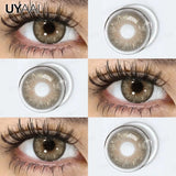Qfdian  NEW Color Contact Lenses Beauty Brown Pupils Natural Black Contact Lenses Soft Colorful Makeup Eyes Gray Lenses Natural
