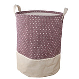 Qfdian 3 Sizes The beam port Linen Multi-function Handle Stackable storage barrel Laundry basket Toy Storage box storage basket