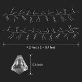 Qfdian  Crystal Christmas Tree Garlands Strands Clear Ice Wire Hanging Acrylic Diamond Bead Christmas Wedding Party Ornament Decorations