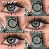 Qfdian  2pcs Black Series Color Contact Lenses Natural Gray Eye Lens Beautiful Pupils Yearly Fashion Brown Softlens Cosmetics