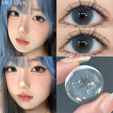 Qfdian 2PCS Colored Beautiful Pupil Contact Lenses Myopia Cosmetic for Artificial pupil Degree lens Prescription Yearly