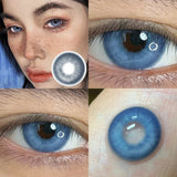 Qfdian  1 Pair Color Contact Lenses with Diopters Brown Lens Big Eyes Colored Makeup Natural Eye Lens Beautiful Gray Pupils Lens