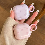 Qfdian Korea lovely candy color bow gloss silicone earphone case for airpods pro 2 for airpods 1 2 3 4 protection cover with keychain