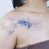 Qfdian Colorful Mermaid Scales Temporary Tattoo Stickers Waterproof Long-lasting Chest Art Fake Tattoo Hot Girl Women Tatouage Cool