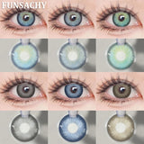 Qfdian  New Colorful Contact Lenses for Eyes 1 Pair Natural Fashion Contact Lenses Blue Gray Eyes Lens Yearly Cosmetics Pupils
