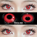 Qfdian  Cosplay Blind Black Lenses Anime White Eye Color Lens Halloween Vampire Lenses Cosmetic Colorful Multicontacts Red Lens