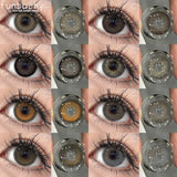 Qfdian  Cosmetics Color Contact Lenses 1pair Brown Color Lens Fashion Lenses Korean Lenses Grow Eye Big Eye Lens Gray Contacts