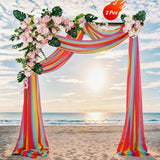 Qfdian  2 Panels-6 Yards Wedding Arch Draping Fabric Sage Green Chiffon Fabric Drapery Party Ceiling Drapes Archway Drapes for Wedding S