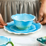 Qfdian Ceramic Rose Coffee Cup Saucer Exquisite Butterfly Kettle Afternoon Camellia Flower Teacup Flower Decoration Milk Coffee Cup New