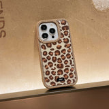 Qfdian Leopard phone case for iphone 15pro 14 13 15 16 pro max 14promax 16Pro 13promax 15promax ins 3d diamond simple fundas shell