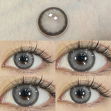 YIMEIXI 2Pcs New Natural Color Contact Lenses for Eyes With Power Degree Grey Soft Round Student Lens Beauty Pupil