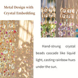 Qfdian  Suspend Suncatcher Crystal Chakra Windowsill Garden Decoration Sun Catcher Rainbow Maker Stained Glass Outdoor Decoration Gifts