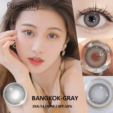Qfdian  2pcs Colored Contact Lenses Brown Eyes Lenses Gray Lenses Blue Pupils Natural Eye Lens Colored Contacts Eye Cosmetics