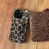 Qfdian Retro Leopard Print Smooth Pattern Mobile Phone Protective Case for iPhone 16 15 14 13 12 Pro Max Shockproof Protection Cover