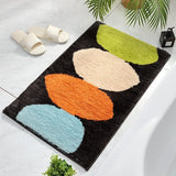 Qfdian  High Quality Bath Mat Simple Style Flocking Bathroom Non-slip Mat Bathroom Door Mat Microfiber Bathroom Carpet