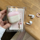 [Leo] cute pink cover colored star wings with pendant for apple AirPods pro2 earphone cover airpods4/3 generation new soft