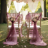 Qfdian  10pcs 20x275cm Rust Red Chiffon Chair Sashes Soft Chair Decor for Wedding Party Ceremony Church with Chair Luxury Decoration