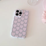 Qfdian Pink Heart Cute Phone Case For Iphone 15Pro 16ProMax 13 14 15 16 Pro Max 14ProMax 15ProMax Cover Fundas
