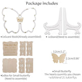 Qfdian  Wooden Heart-Shaped Butterfly Wedding Party Guest Books Commemoration Wedding New Year Decoration Wedding Birthday Home Ornament