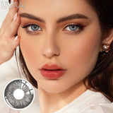 Qfdian 1 Pair Colored Contact Lenses for Eyes Natural Brown Lenses Beauty Lenses Gray Lenses Eye Contact for Woman Quality Lens