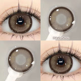 Qfdian  2PC Beauty Colored Contacts special Shiny Glitter Eye Makeup Contact Lens Black Gray Blue Brown Red Soft Contact Lens