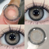 Qfdian  2pcs Brown Colored Contact Lenses for Eyes Purple Beauty Halloween Makeup Lens Big Eye Lens Natural Look Gray Blue Lens