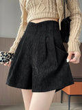 Qfdian  Fall Winter Chenille Shorts Women High Waist Wide Leg Loose Casual Irregular Shorts Female New Zipper Shorts Girly Fashion