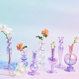 Qfdian 1pc Glass Vases Nordic Candlestick Wedding Decoration Christmas Decoration Candle Stick Holder Home Decor Flower Vase