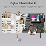 Qfdian Pegboard Combination Wall Organizer Kit and Accessories,Wall Mount Display Peg Board Panel Organizer and Storage for Home Office
