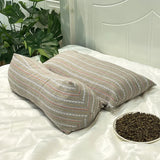 Qfdian  1pcs Buckwheat Shell Filling Pillowcore Triangular Conjoined Cervical Pillows Jacquard Skin Friendly Fabric Detachable Pillow