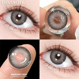 Qfdian  1 Pair Colored Contact Lenses for Eyes Natural Brown Gray Eye Contacts Yearly Cosmetics Pupils Blue Lens Green Contacts