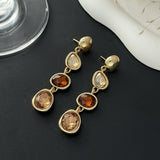 Qfdian  Retro Light Luxury Geometric Irregular Long Earrings With A Sense Of Luxury Versatile Temperament Commuting Party Earrings
