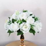 Qfdian  30CM Artificial Flower Table Centerpiece Wreath Party Wedding Backdrop Decor Road Lead Floral Ball Rose Hydrangea Gypsophila