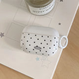 Qfdian Korea Cute Black Polka Dots Soft Cover Case For Apple AirPdos 1 2 3 4 Pro 2 Earphone Protection Cases Cartoon Lovely Cat Pendant