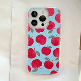 Qfdian INS Korea Fruit Pear Strewberry Phone Case For Iphone 15ProMax 16Pro 13 14 15 16 Pro Max 16ProMax 14Pro Cover Fundas