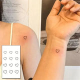 Qfdian  Waterproof Temporary Tattoo Sticker Black Hand Drawn Heart Design Body Art Fake Tatto Flash Tatoo Finger Wrist Ankle Female