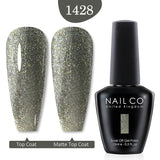 Qfdian  15ml UV Gel Nail Polish Semi Permanent Gel Varnish Enamel Brown Nail Gel Design Red Nails Art Nude Color Glitter Manicure