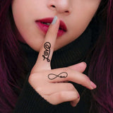 Qfdian  1pc Heart Shape Temporary Tattoo Sticker, ECG Finger Waterproof Fake Tattoo, Realistic Heart Tattoo Decal On Neck, Arms Unisex