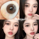 Qfdian  1 Pair Pink Brown Colored Contact Lenses Natural Pupil Lenses Big Eye Cute Makeup Lenses Purple Lenses Korean Style Lens