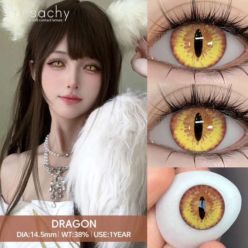 Qfdian 1pair Vampire Cosplay Contact Lenses for Eyes Anime Role Playing Contact Lens Cosmetic Colorful Multicolored Eye Pupil