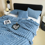 Qfdian  New Imitation Rabbit Plush Autumn Winter Warm Blanket and Pillowcase or Only Blankets Soft Warmth Throw Blanket for Sofa Lounger